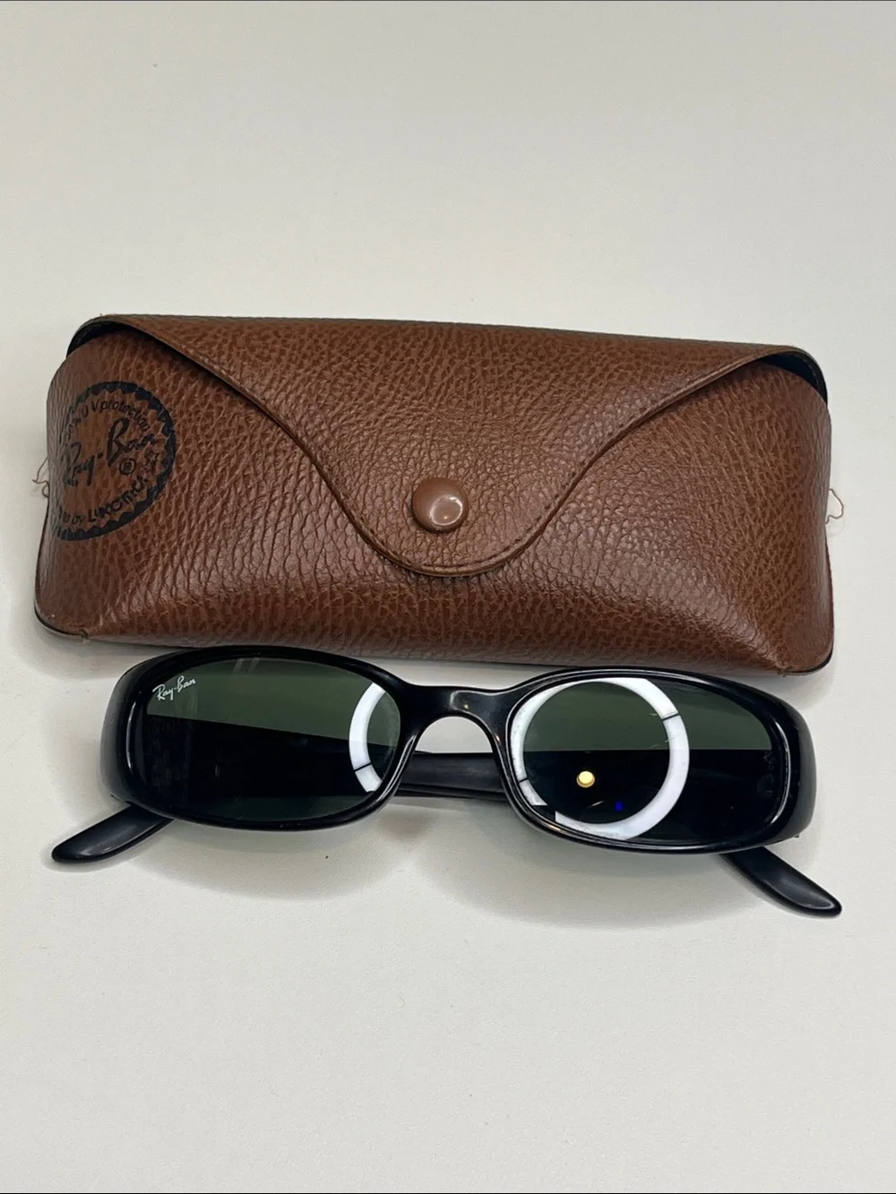 Ray-Ban Women's Black Oval Sunglasses with Green Lenses